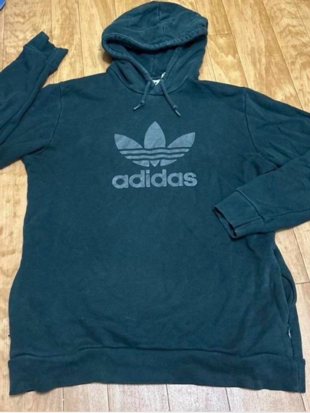adidas Trefoil Pullover Hoodie in Teal Green - Picture 3 of 7